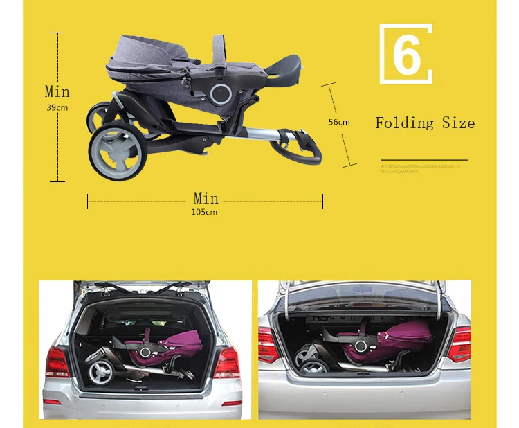 2 In 1 Baby Stroller High Landscape Folding Portable Baby Carriage For Newborns Luxury Prams For 0-3 Years Old