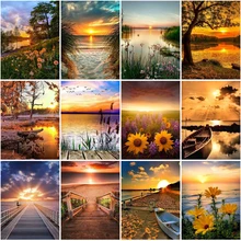 

5D Diy Landscape Healing Sunset Sunflower Diamond Painting Embroidery Full Round&Square Diamond Mosaic Cross Stitch Home Decor