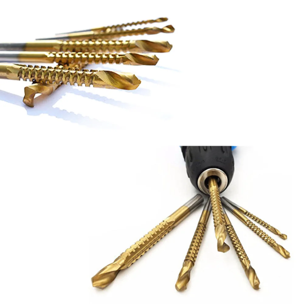 6pcs Multi-functional HSS Hole Saw Drill Bits Titanium Coated Drill Bit Tool Set for Cutting Carpenter Woodworking 6pcs Multi-functional HSS Hole Saw Drill Bits Titanium Coated Drill Bit Tool Set for Cutting Carpenter Woodworking