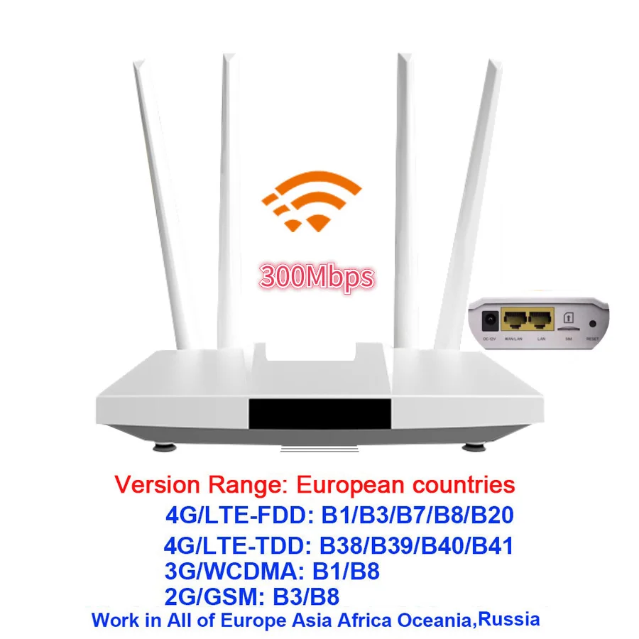 Siempreloca LTE 4G Router CAT4 Wireless Router 4g Sim Card Unlocked SIM 4g Wifi Router Support 32 Users With RJ45 WAN/LAN Port wifi router signal booster Modem-Router Combos