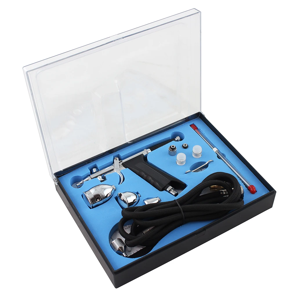 OPHIR 2 Dual-Action Airbrush Kit with PRO Air Compressor for Model Paint 110V 220V Cake Airbrush Compressor Set_AC089+004+069 OPHIR 2 Dual-Action Airbrush Kit with PRO Air Compressor for Model Paint 110V 220V Cake Airbrush Compressor Set_AC089+004+069