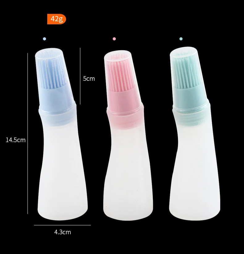 Portable Silicone Oil Bottle with Brush Grill Oil Brushes Liquid Pastry for Kitchen Baking BBQ Tool Kitchen Tools for BBQ