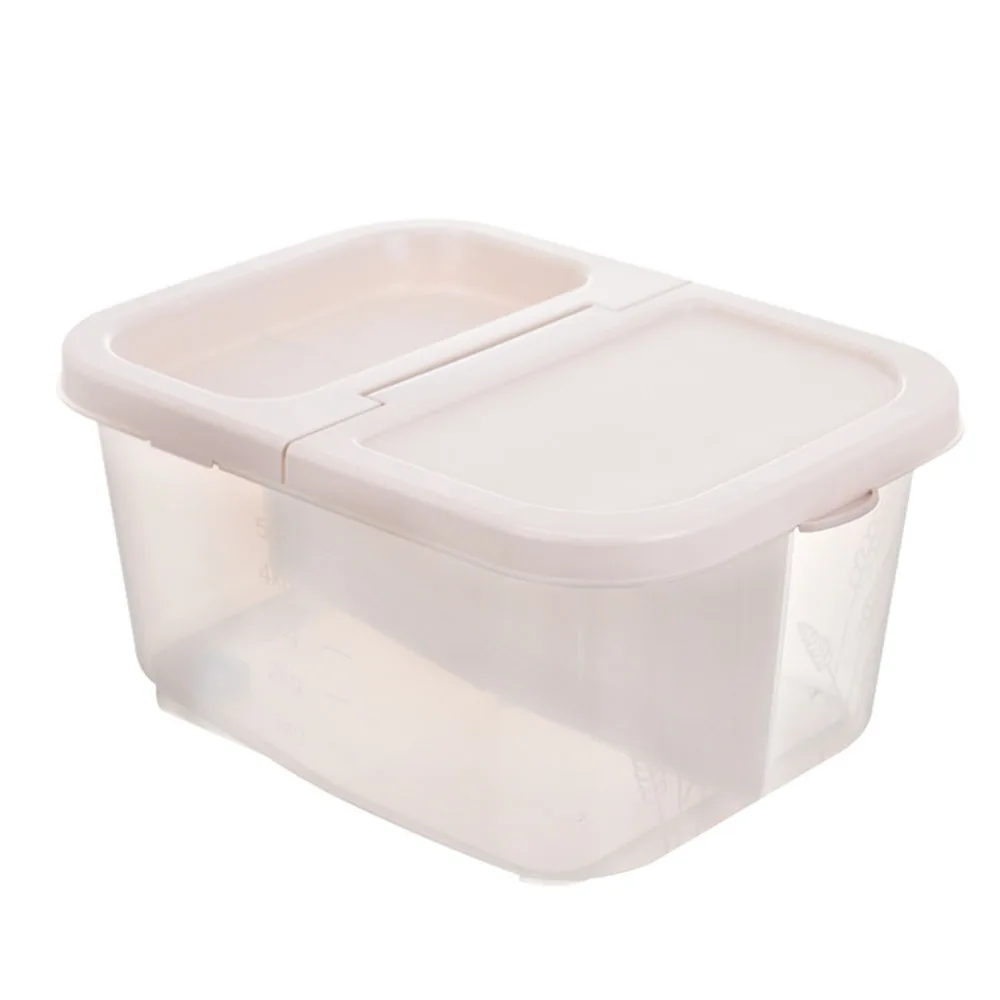 Beige 10L Kitchen Food Storage Box Cereal Grain Bean Rice Plastic Storage Container Box Sealed Cans For Coarse Cereals Grains - Цвет: Beige