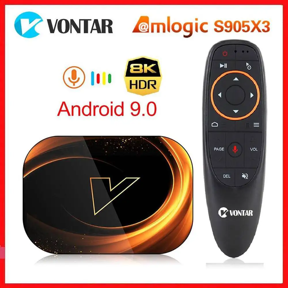 Vontar X3 Amlogic S905X3 Android 9 0 ТВ коробка 4 Гб Оперативная память 64 Встроенная 32G 128 ГБ смарт