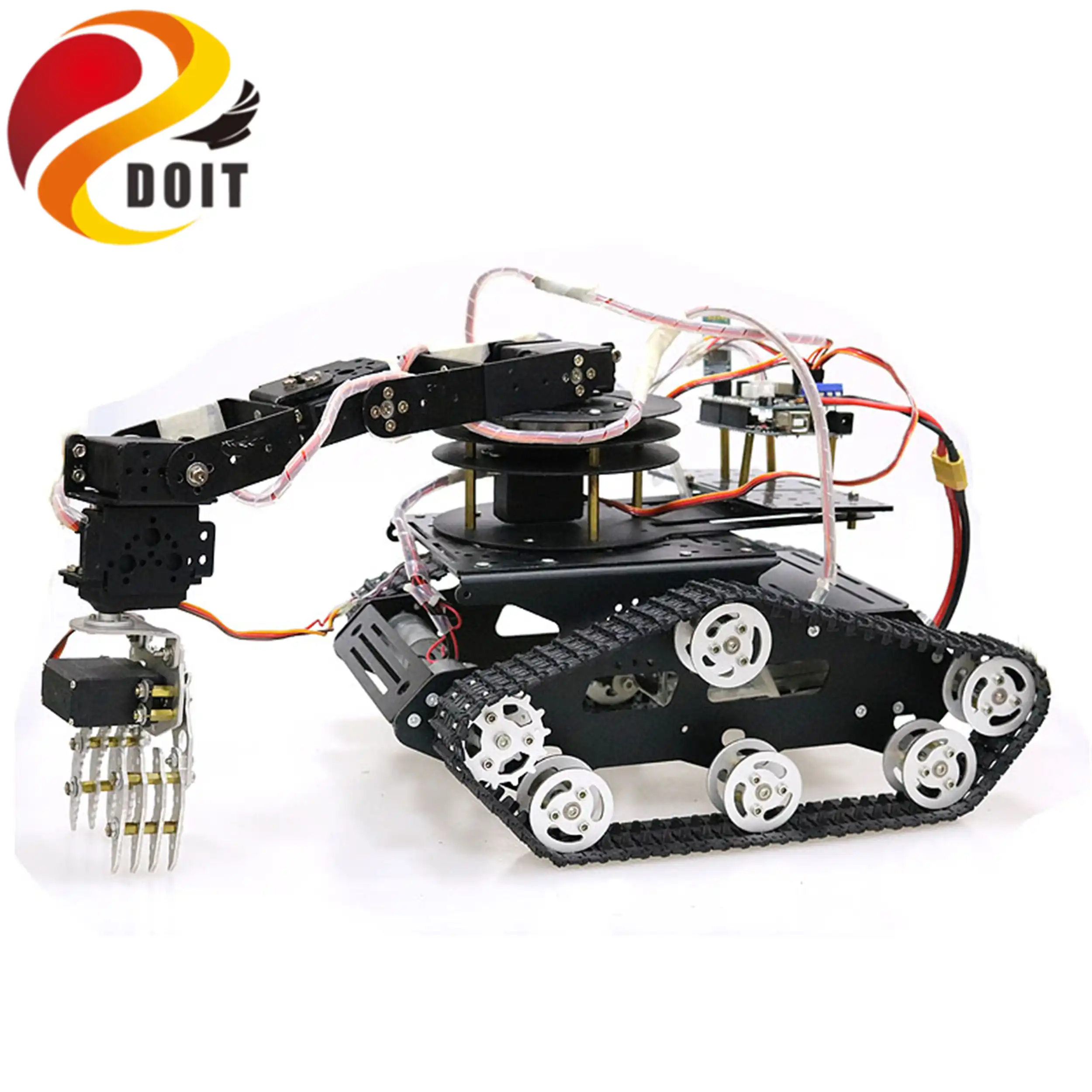 szdoit tam metal 6 eksenli robot kol tutucu y100 akilli tank sasi kiti 6dof arac robotik 6 adet servolar arduino icin rc tanks aliexpress