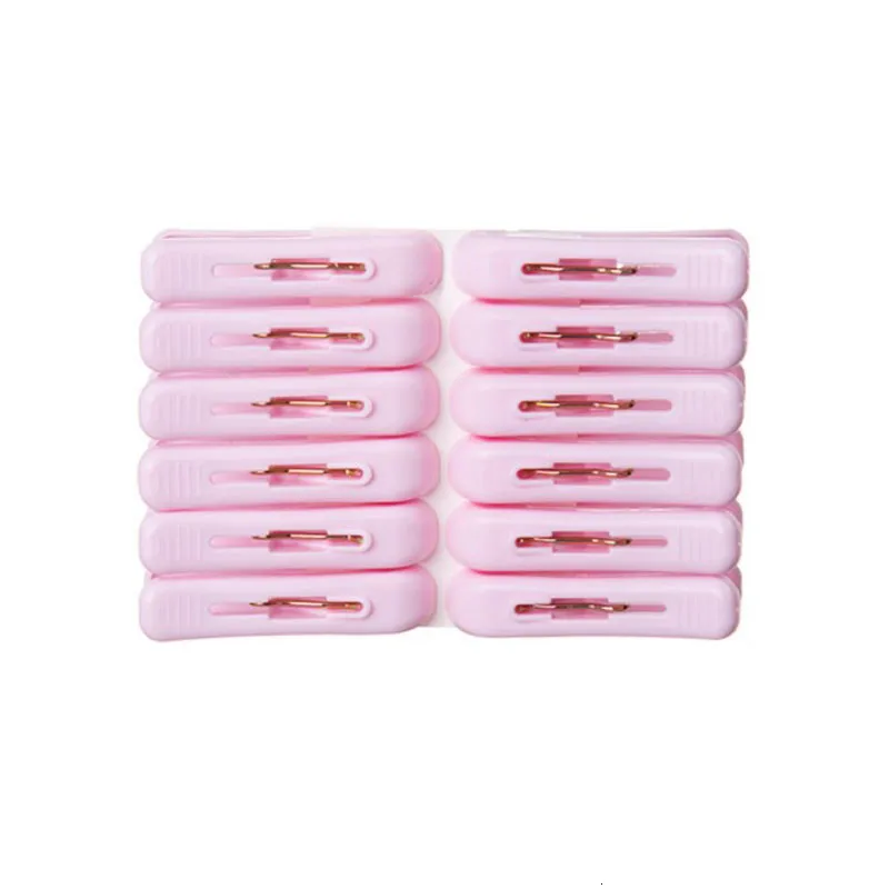 12Pcs/set Windproof Clip Drying Laundry Clothes Clips Bright Colour Clothespins Plastic Beach Towel Pegs Clips Household Tools