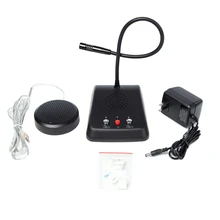 

E370 Back Menu Button Window Microphone with Speaker Dual Channel Intercom Bank Ticket Station