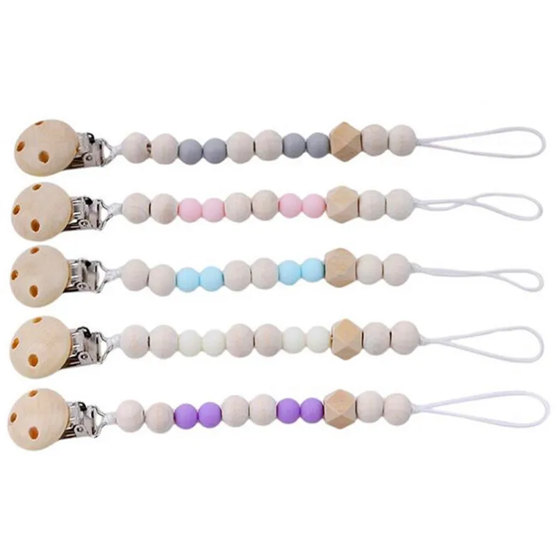

NEW Pacifier Chain Baby Wood Beaded Pacifier Pacifier Chain Pacifier Clip For Kids 30JAN14