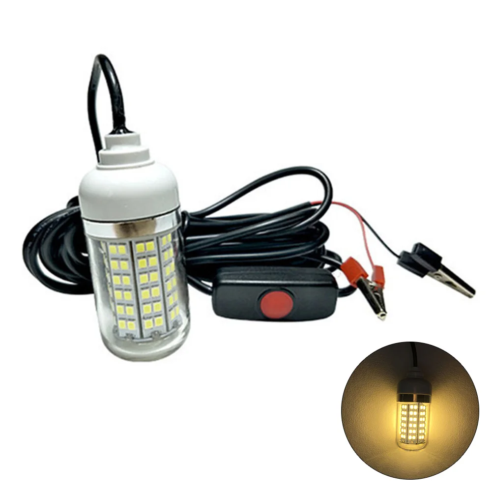 HOT Deep Drop Fishing Light LED Lure Bait Lamp Underwater Waterproof for Night Fishing TI99 - Цвет: 108 beads warm yello