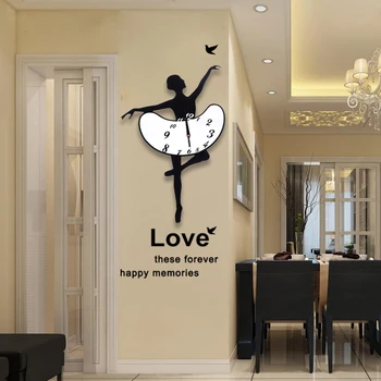 

Dance music simple quartz wall clock modern wall watch fashion mute European living room clock personality bedroom clock