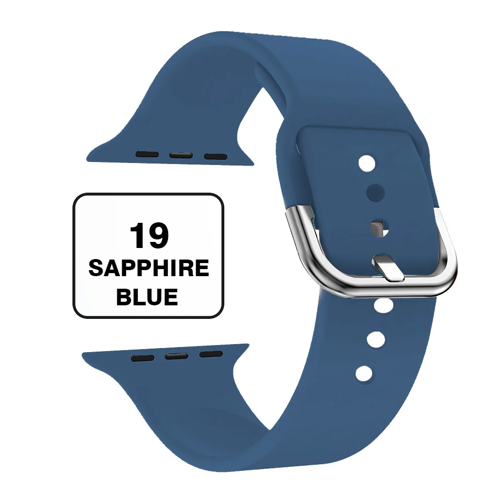 Band for Apple Watch 4 40mm 44mm Soft Silicone Sport Breathable Bracelet Strap for iWatch Series 5 4 3 2 1 correa 38mm 42mm - Цвет ремешка: Sea Blue
