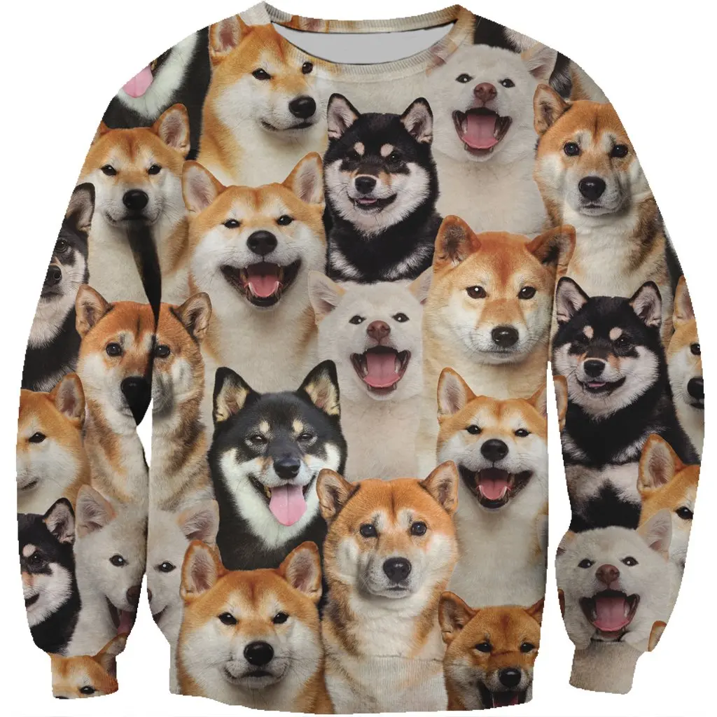 

You Will Have A Bunch Of Shiba Inus Pets Sweatshirt 3D Print Unisex Spring/Autumn Fashion Dogs Long-sleeved Round Neck