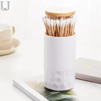 

Wooden Cover Toothpick Cartridges Simple Press Toothpick Boxes Home Toothpick Cartridges Creative Cotton Swabs Collection Boxes