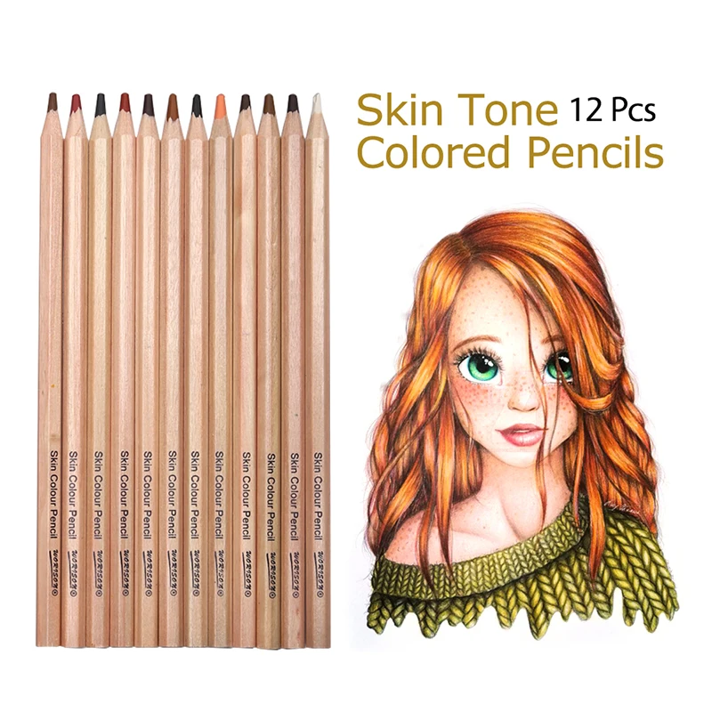 Ciieeo 12Pcs Sketch Skin Tone Pencil wooden sketch pencil coloring pencils  watercolor pencils Artists Drawing Media water color pencils drawing pens
