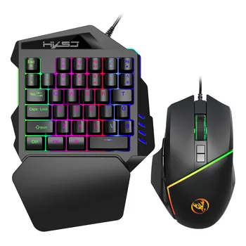 

60% keyboard resin keycap backlit keycaps V100 One-Handed Keyboard Left Hand Set Compact Mini Portable Phone Gaming Keyboard