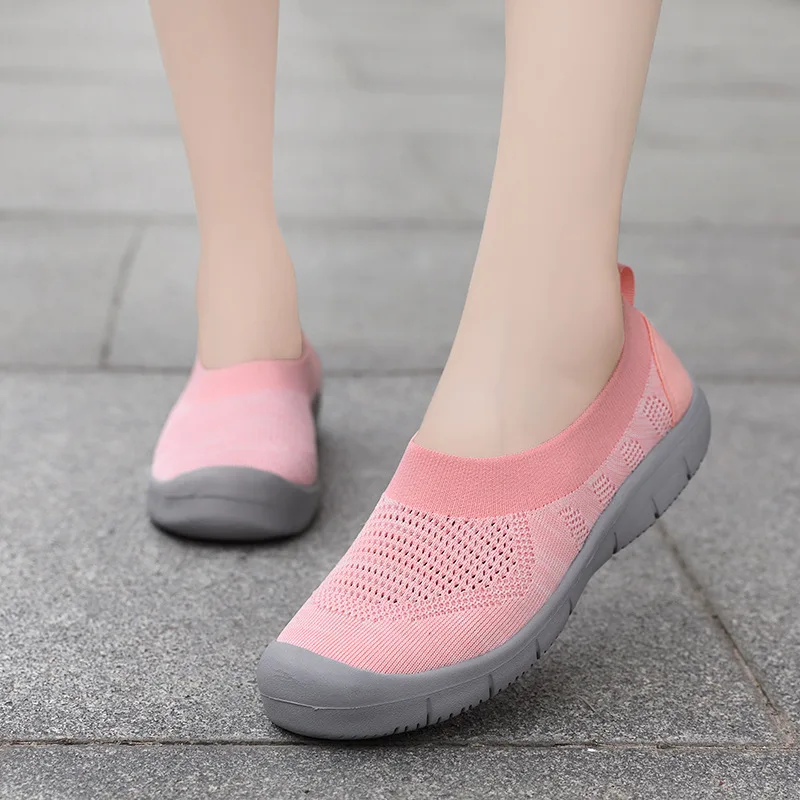 

Large Size Foot Covering Socks WOMEN'S Shoes Stylish One-on Loafers Breathable Net Cloth Casual Shoes Flat