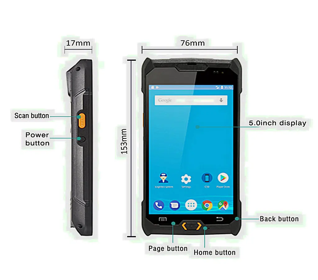 C50 сканер 1D/2D считыватель штрих-кодов qr-кодов портативный терминал PDA 4G LTE Android6.0 для складской логистики