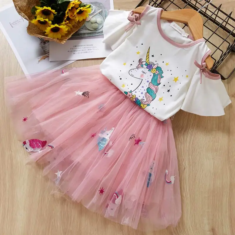Keelorn/платья для девочек Летняя Милая футболка принцессы с лебедем для маленьких девочек бальное платье одежда для детей Детское платье принцессы - Цвет: AX1195-White