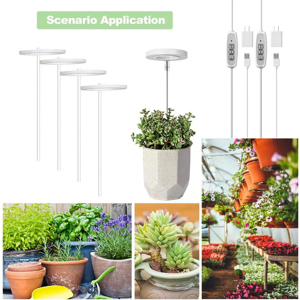 Angel Ring Grow Light 5V USB Phytolamp For Plants Led Full Spectrum Lamp For Indoor Plant Seedlings Home Flower Succulet