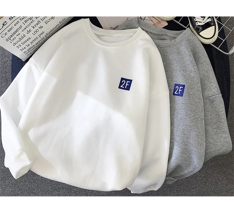  harajuku ulzzang sweatshirt Fashion purple letter Pattern Pullovers Women hoodies Casual Coat autum