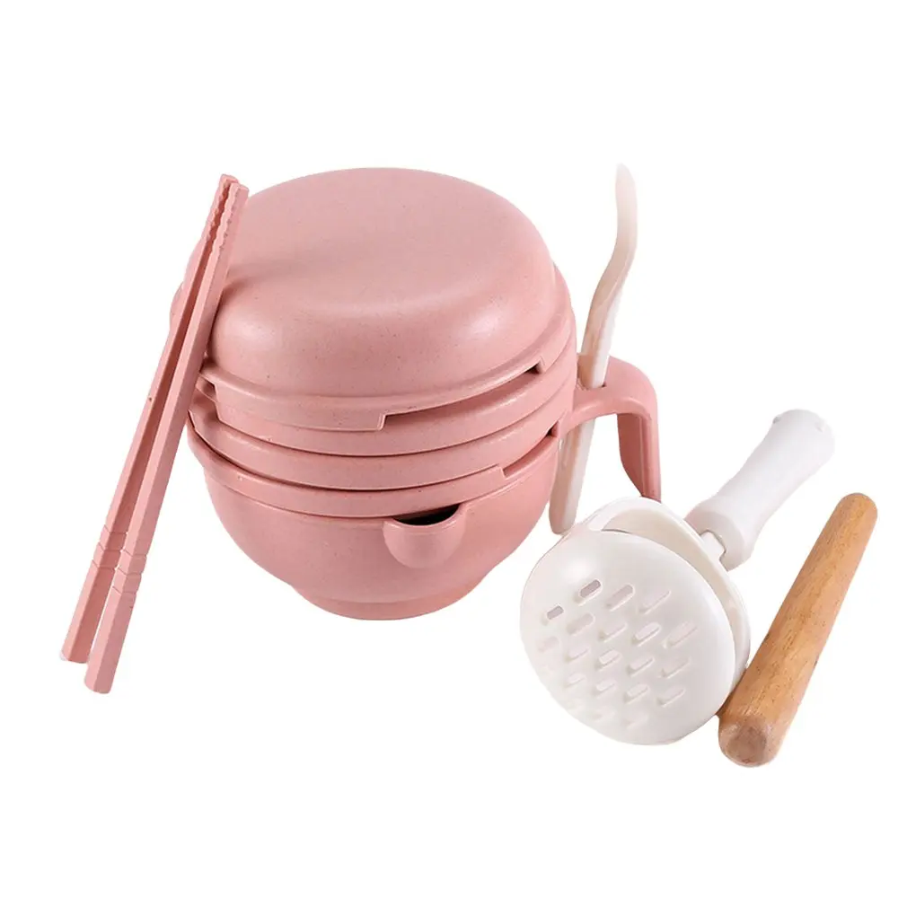 Straw Baby Food Supplement Grinder Manual Food Grinding Bowl Baby Puree Food Machine Tool Set Multifunction