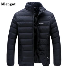 Tamanho grande 2019 pato branco para baixo jaqueta de inverno dos homens ultraleve para baixo jaqueta casual outerwear neve gola de pele quente marca casaco parkas(China)
