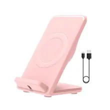 Розовый 10W беспроводное зарядное устройство Быстрая Беспроводная зарядка подставка крепление для мобильного телефона