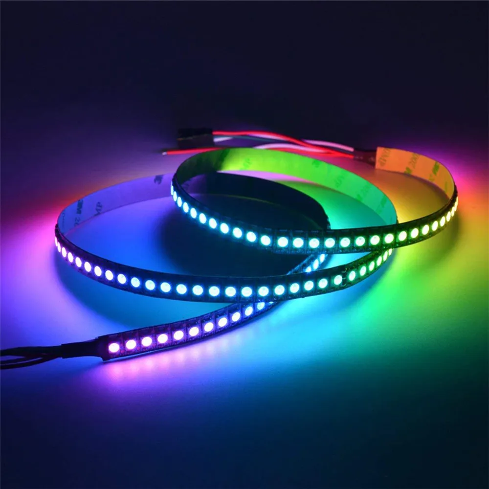 5m WS2812B Led Strip 30/48/60/144 pixels/leds/m WS2812 Smart RGB Led Light Strip Black/White PCB IP30/65/67 DC5V