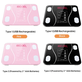 

Home Use Intelligent Body Fat Scale with Led Display Body Composition Analyzer Monitor BT Electronic Digital Weight Scale