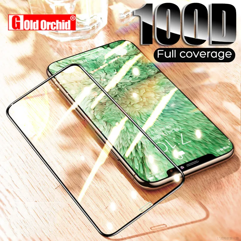 

100D Protective Tempered Glass On The For iPhone 6 6s 7 8 Plus X 11 Pro Max Screen Protector Edge Curved For iPhone XR XS MAX