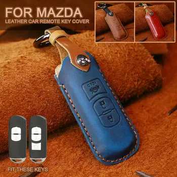 Nuovo cuoio per Mazda 2 3 5 6 8 Axela Atenza CX3 CX4 CX5 CX7 CX9 RX MX-5 Miata fob Car key case Set Shell accessori