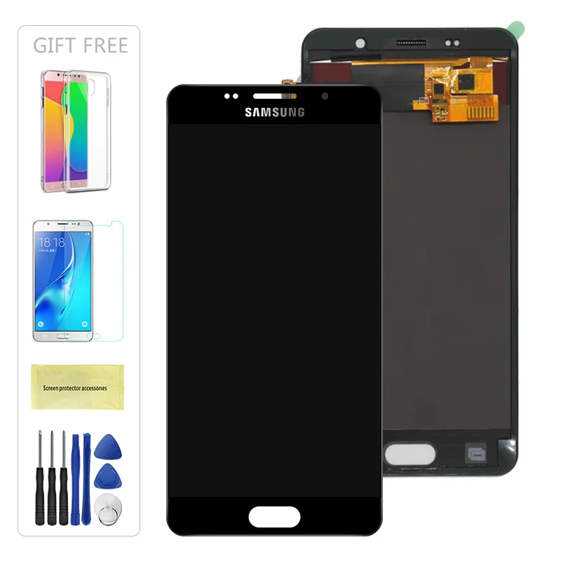 Black Adjust 5,2 ''lcd для samsung A5 lcd дисплей A510 A510F A510M SM-A510F сенсорный экран дигитайзер lcd для samsung A5 A510 черный/белый - Цвет: Black Adjust