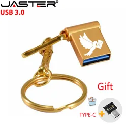 Mini clé USB 3.0 en métal haute vitesse, 8/16/32/64/128 go, LOGO personnalisé gratuit, capacité réelle, porte clés, disque U 