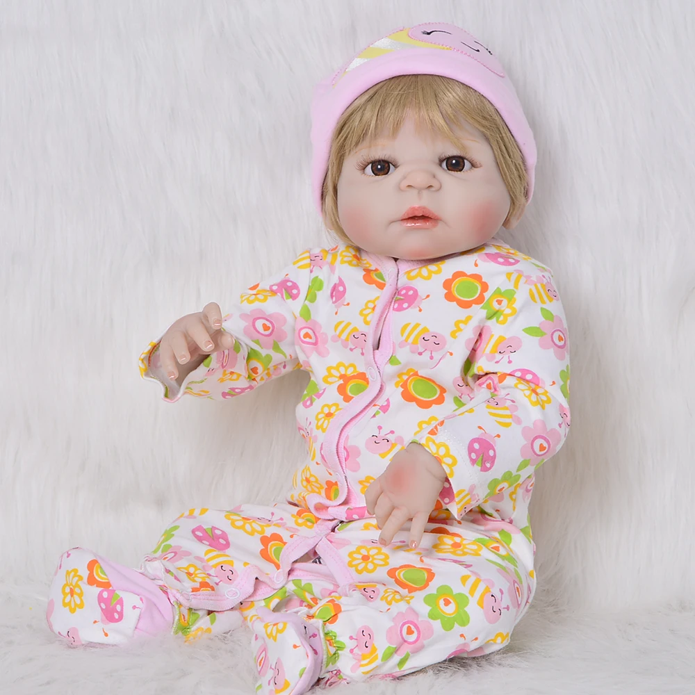 20'' Reborn Doll Baby Lifelike Vinyl Silicone Newborn Dolls Wig Gift Girl Toys