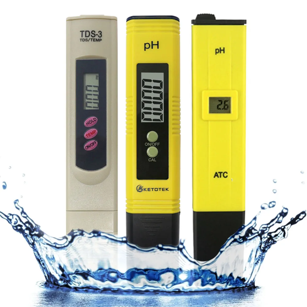 pH Monitor Digital pH Meter&Temperature Meter Water Quality Tester with ATC  and Automatic Calibration Function, pH Tester for hydroponics, Aquarium