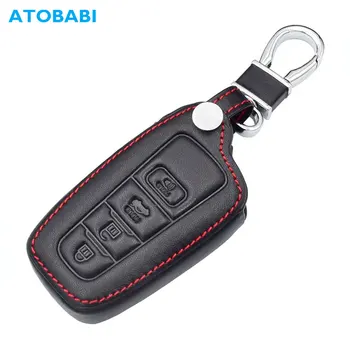 

4 Buttons Leather Car Key Case For Toyota Prado CHR C-HR Camry 2019 Smart Keyless Remote Fob Cover Accessories Auto Keychain Bag