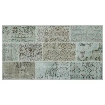 

Handmade Beige Vintage Overdyed Patchwork Area Rug 080x150 Cm-2'7''X4'11''