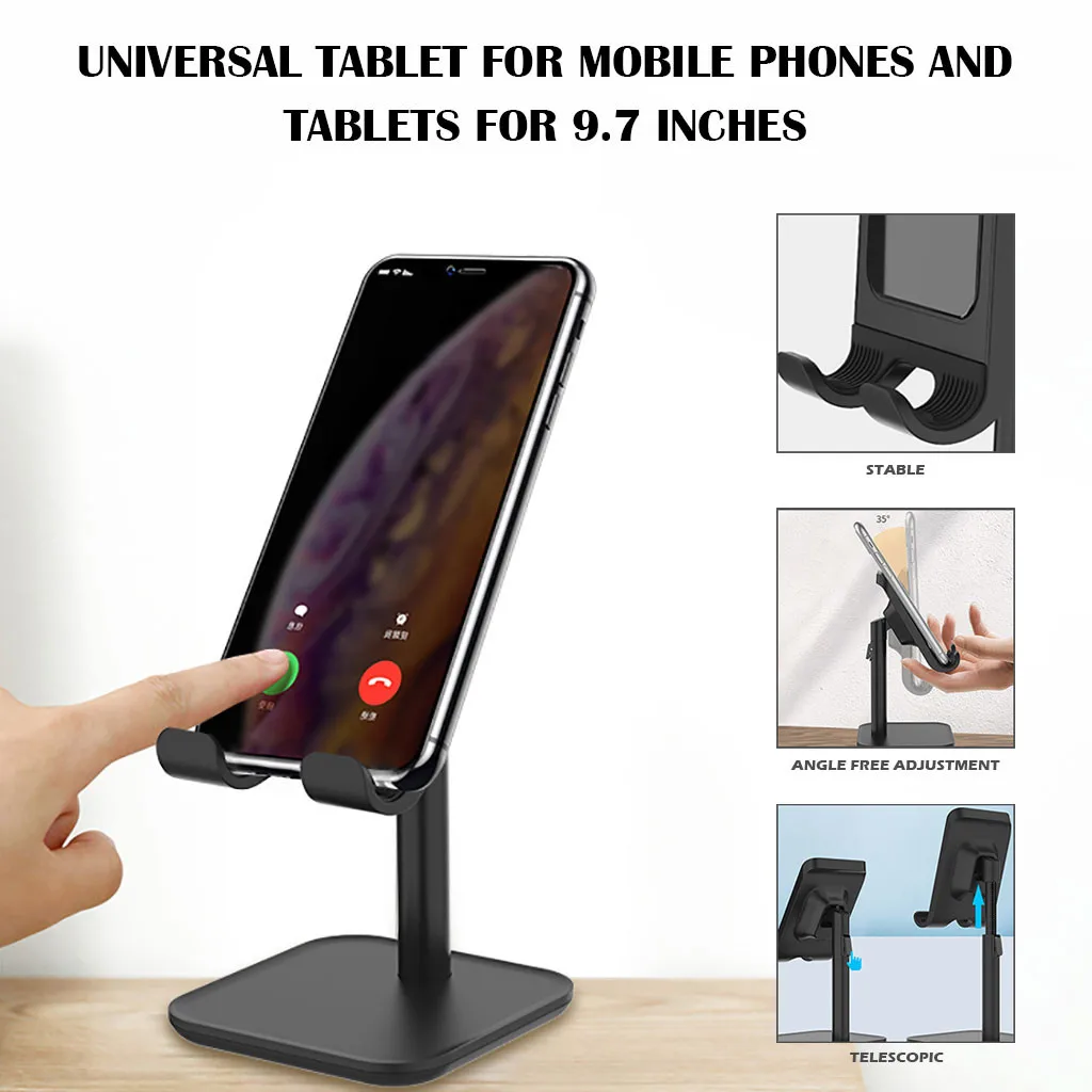 

Full-Featured Desktop Phone Holder For iPhone Xs Max X 6 6S 7 8 Plus Bracket Universal Plastic cell Phone Holder Stand Base