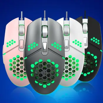 

2000DPI Adjustable 6 Buttons Gamer USB Wired Honeycomb Optical Mouse Hollow-out RGB Gaming Mice with Fan for PC Laptop