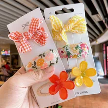 

3PCS/SET kawaii Plaid Bow-knot Hair Clip Girls Cartoon Bow Hairpins BB Clips Hair Accessories For Girls Baby Bow заколки