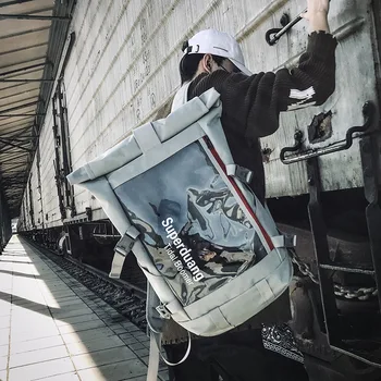 

2020 New Brand PVC Oxford Cloth Transparent Backpack Men's Bag Outdoor Large Capacity Backpack