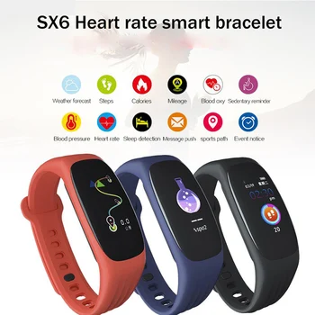 

New X6 Smart Bracelet Heart Rate Health Sport Sleep Monitoring Steps Call Smartband Waterproof Sports Fitness Traker Wristband