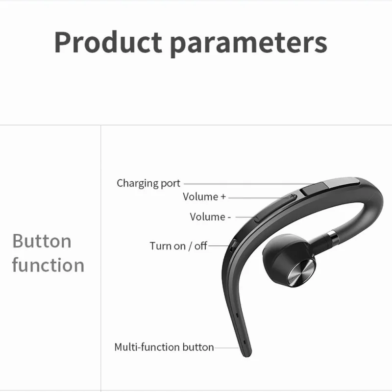 New Bluetooth Wireless Headset Lightweight Painless Comfortable Earphone HD Sound Wireless Earbuds With Mic 8Hours Play time