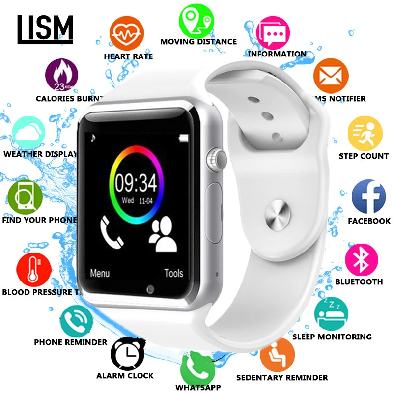 Лидер продаж умные часы Bluetooth A1 спортивные с трекером для мужчин и женщин