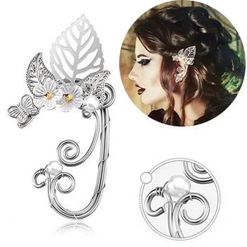 

1 PC Hot Elf Ears Earring Pierced Ear Clip Female Earrings and Earrings Gothic Punk Wrap Cuff Earrings Unisex Fashion Jewelry