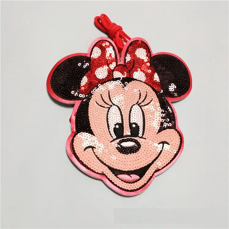 Disney с мультипликационным рисунком для хранения документов, держатель для автобуса с Микки, сертификат работы, блестящий плечевой ремень с Минни, кошелек для монет, милый держатель для карт - Цвет: 1