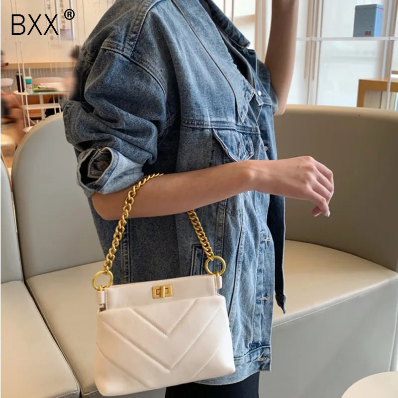 

[BXX] Designer Lock PU Leather Crossbody Bags For Women 2020 Brand Designer Chain Shoulder Messenger Bag Lady Handbags HI487