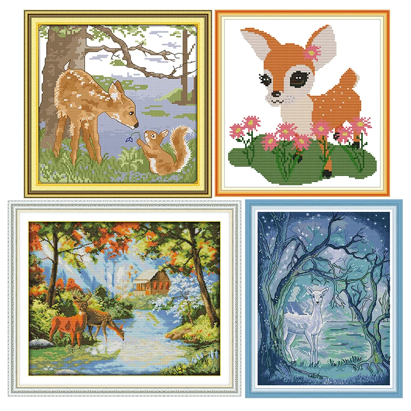Набор для вышивки Deers in the forest 11CT14CT|Упаковка| |
