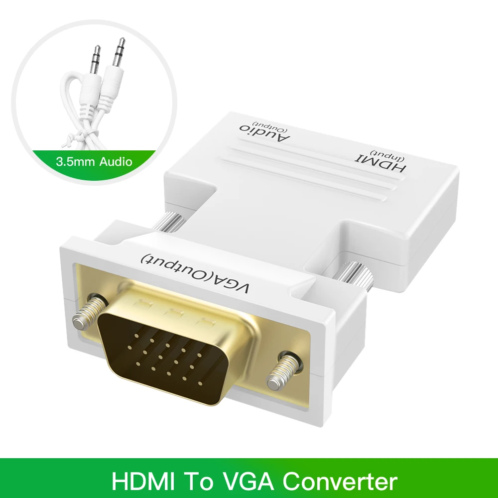 Robotsky 1080P HDMI-VGA адаптер для ПК ноутбука ТВ коробка проектор цифро-аналоговые аудио и видео конвертер Кабель
