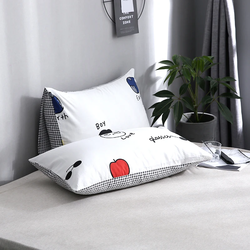 H pillow case 1piece Dansunreve наволочка 1 шт. хлопок Простые Цветочные Животные узоры наволочки 19x29'' - Цвет: H pillow case 1piece